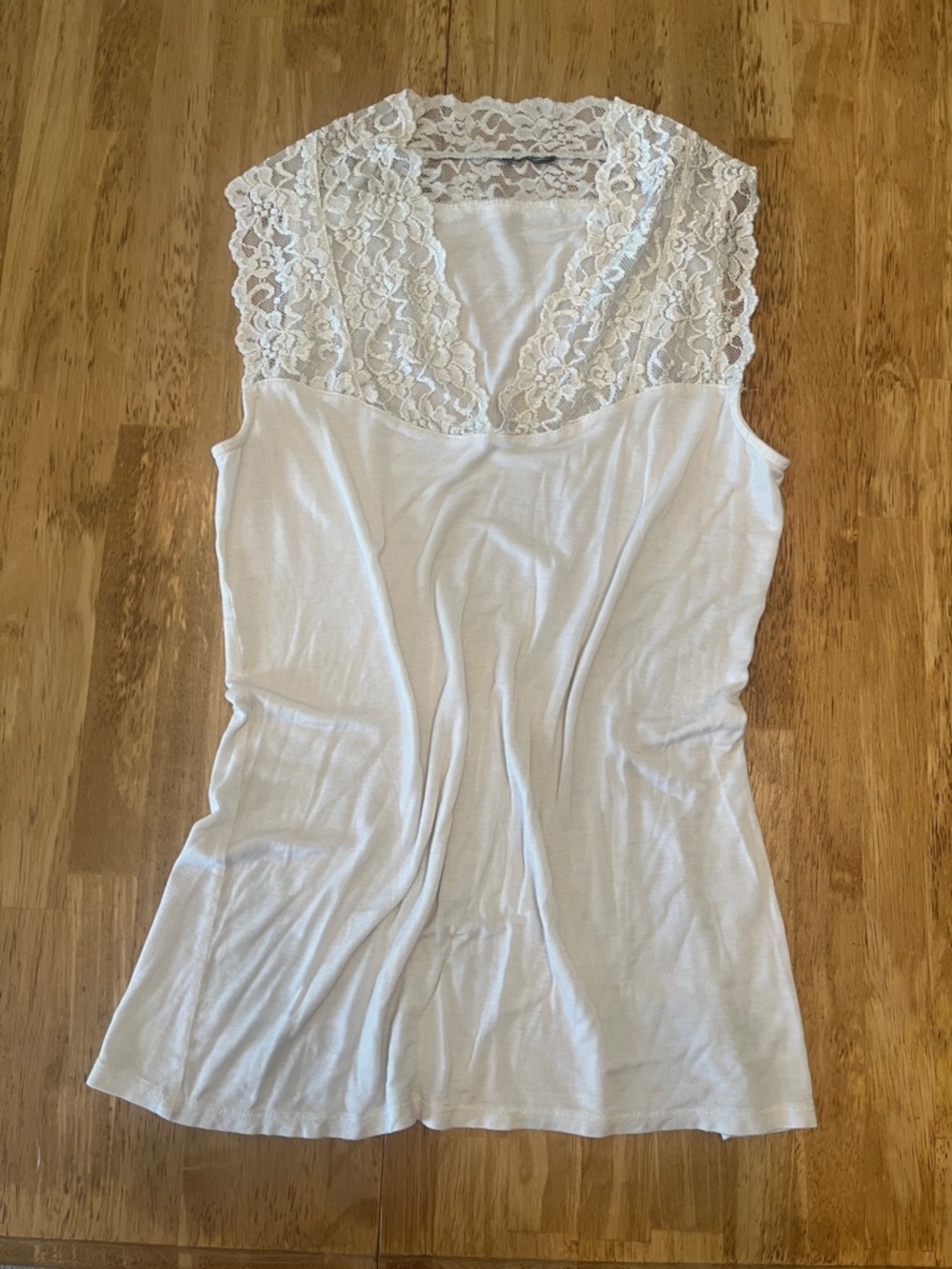 White Lace-Trim Sleeveless Camisole